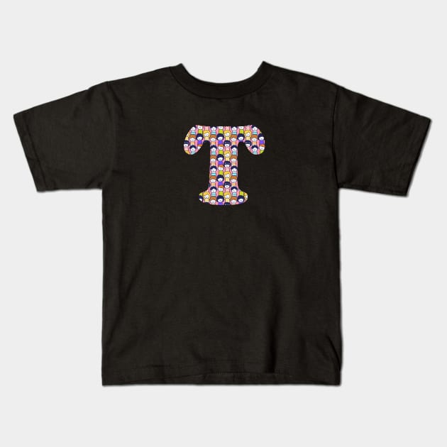 Monogram Letter T Kids T-Shirt by CatCoconut-Art